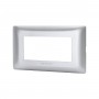 Placca 4 Moduli Argento In Plastica Compatibile Bticino Matix