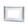 Placca 3 Moduli Argento In Plastica Compatibile Bticino Matix