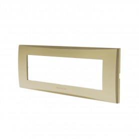 Placca 7 Moduli Champagne In Plastica Compatibile Vimar Plana