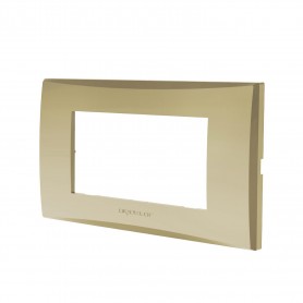 Placca 4 Moduli Champagne In Plastica Compatibile Vimar Plana