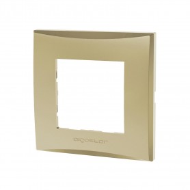Placca 2 Moduli Champagne In Plastica Compatibile Vimar Plana