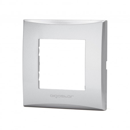 Placca 2 Moduli Argento In Plastica Compatibile Vimar Plana
