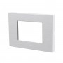 Placca 3 Moduli Argento In Alluminio Compatibile Vimar Plana