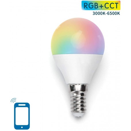 Funziona con Alexa e Google Home Aigostar lampadina led smart G45 E14 attacco piccolo 5W Classe energetica A + Dimmerabile bianca 3000k 6500k o RGB multicolore