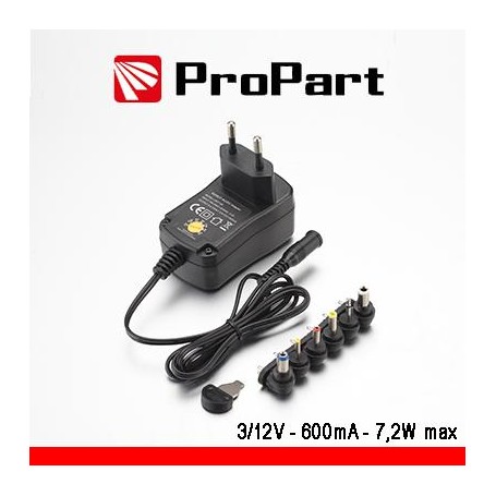 ProPart Alimentatore Switching Multitensione 3-12V 600mA 7.2W max