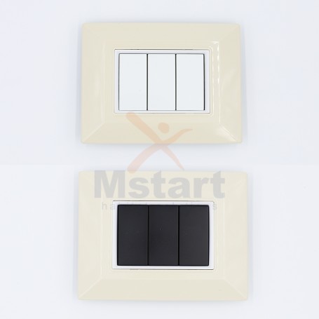 Placca Compatibile Vimar Eikon Avorio 3, 4, 7 Posti