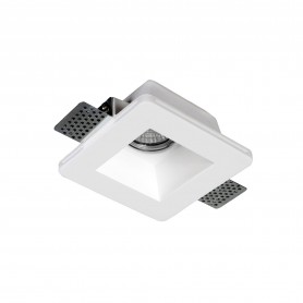 Portafaretto Quadrato Alto Da Incasso In Gesso Per Lampadine GU10 e MR16
