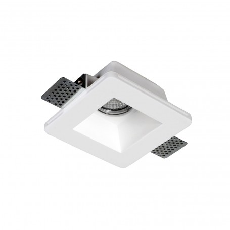 Portafaretto Quadrato Alto Da Incasso In Gesso Per Lampadine GU10 e MR16