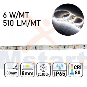 Striscia LED 5m IP65 SILICON 2835 24V - 6W/m 60led/m 6500K
