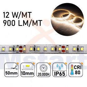 Striscia LED 5m IP65 SILICON 2835 24V - 12W/m 120led/m 4000K