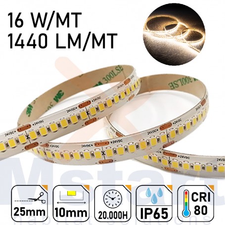 Striscia LED 5m IP65 SILICON 2835 24V - 16W/m 240led/m 4000K