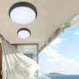 Plafoniera LED Rotonda Nera 15W Luce Calda 3000K Ø180*55 IP54