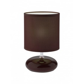 Lampada da Tavolo FIVE max 28W E14 IP20 Corpo Ceramica Paralume Tessuto Marrone