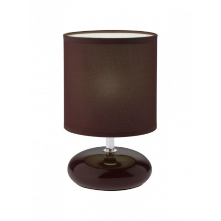 Lampada da Tavolo FIVE max 28W E14 IP20 Corpo Ceramica Paralume Tessuto Marrone
