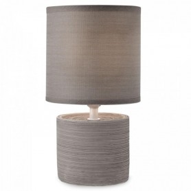 Lampada da Tavolo CILLY max 28W E14 IP20 Corpo Ceramica Paralume Tessuto Grigio