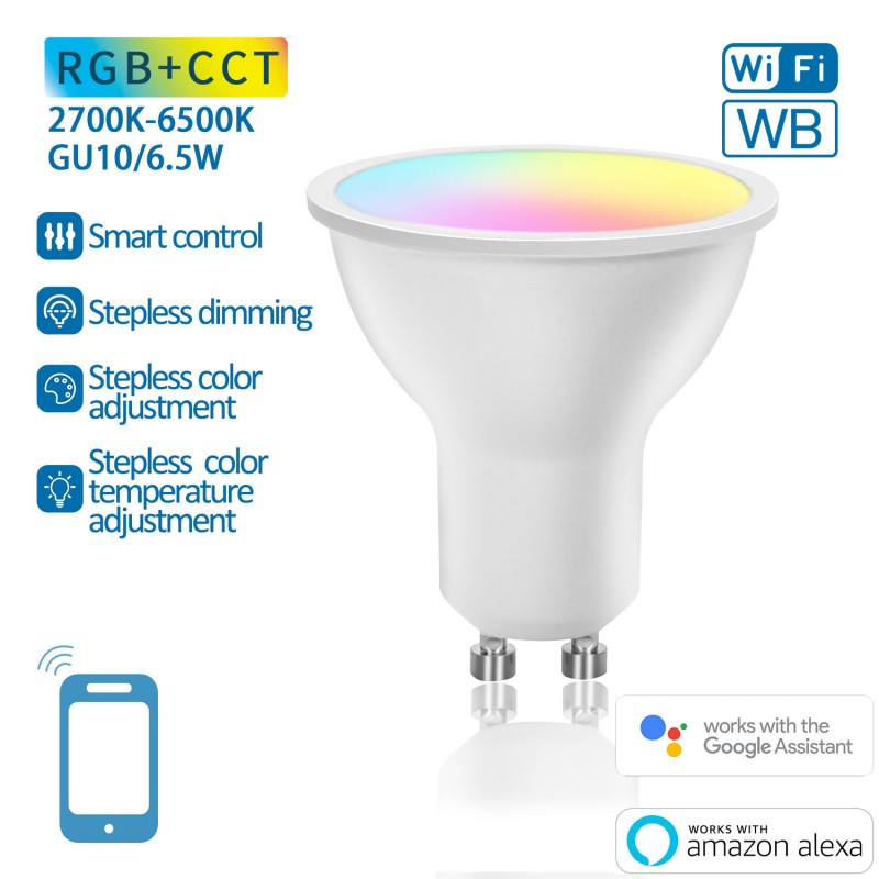 Aigostar Lampadina LED Smart WiFi GU10 6.5W Alexa Google Home