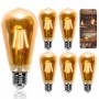 Lampadina LED Filamento ST64 8W E27 2200K Luce Calda
