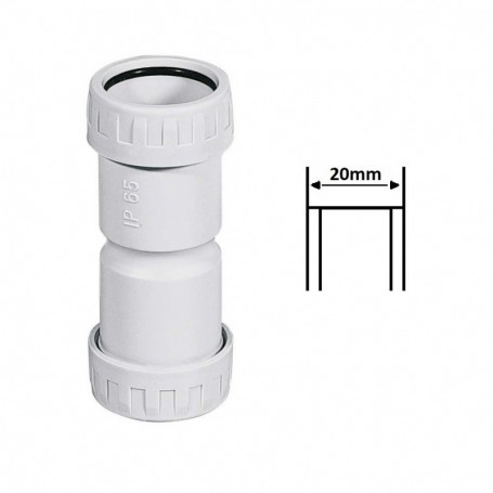 Raccordo Manicotto Tubo - Tubo 20 mm IP65 in PVC Grigio