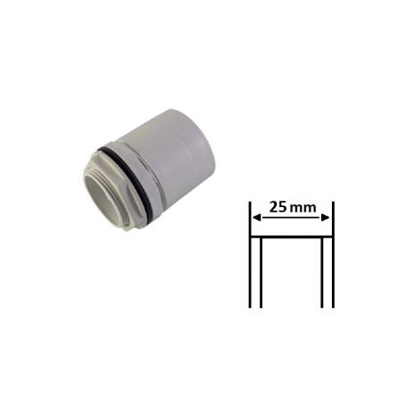 Raccordo Tubo - Scatola Passo Metrico 25 mm IP65 in PVC Grigio
