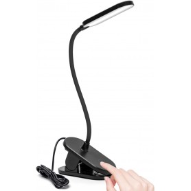 Aigostar Lampada da Tavolo LED clip 2,5W 4000K 160lm Dimmerabile Nera