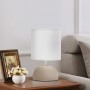 Aigostar Lampada da Tavolo Abat Jour in Ceramica Bianca e Marrone E14