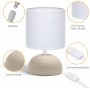 Aigostar Lampada da Tavolo Abat Jour in Ceramica Bianca e Marrone E14
