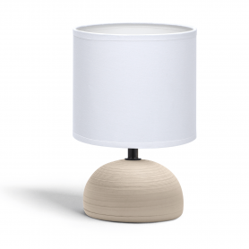 Aigostar Lampada da Tavolo Abat Jour in Ceramica Bianca e Marrone E14