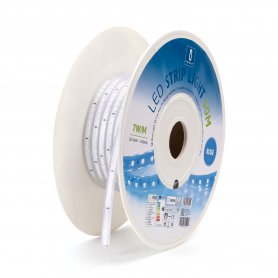 Striscia Led ARIEL 220V 2835 IP65 7W Al Metro Luce Blu 120 Led/mt