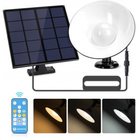 Lampada Applique Led Solare + Movimento CCT 50W Cavo 3mt 6500K IP65 Con Telecomando