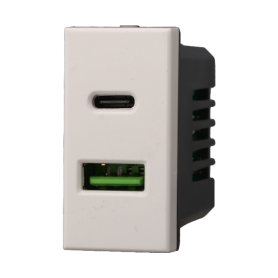 Presa USB 2 in 1 USB + TYPE - C 3.1AMH Compatibile Bticino Axolute