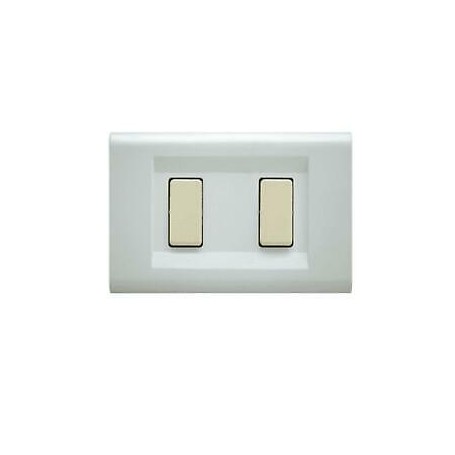 Placca 2 Posti Serie Click Compatibile Magic Bticino Bianca