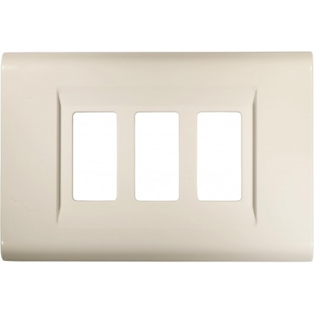 Placca 3 Posti Serie Click Compatibile Magic Bticino Avorio