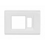 Placca 2 Posti Serie Click Compatibile Magic Bticino Bianca