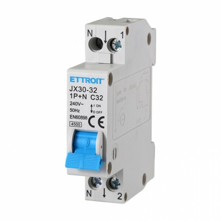 Ettroit Interruttore Magnetotermico 1P+N 32A 220V 4.5KA JX153240