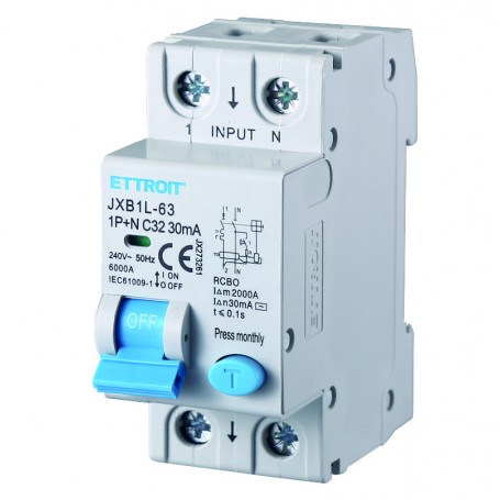 Ettroit Magnetotermico Differenziale 1P+N 32A 30mA 220V-6KA JX273261