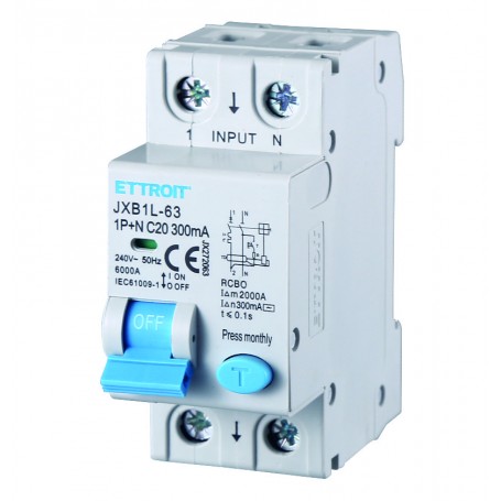 Ettroit Magnetotermico Differenziale 1P+N 20A 300mA 220V-6KA JX272063