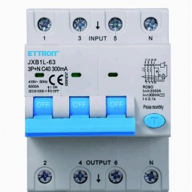 Ettroit Magnetotermico Differenziale 3P+N 40A 300mA 380V-6KA JX264063