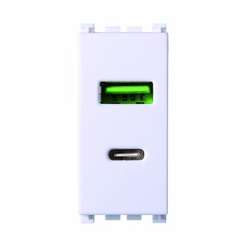 Presa 2 IN 1 USB+TYPE-C 3.1AMH Compatibile Vimar Arkè Bianco Ettroit