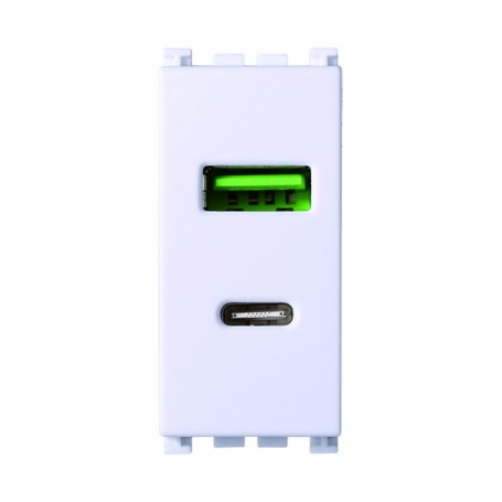 Presa 2 IN 1 USB+TYPE-C 3.1AMH Compatibile Vimar Arkè Bianco Ettroit