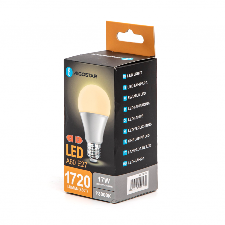 Lampadina LED A5 A60 17W E27 Luce Calda 3000K 1720lm