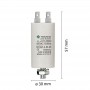 Condensatore Permanente Per Motori Elettrici 6 µF 450V. Dado M8