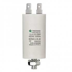 Condensatore Permanente Per Motori Elettrici 12 µF 450V. Dado M8