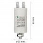 Condensatore Permanente Per Motori Elettrici 12 µF 450V. Dado M8