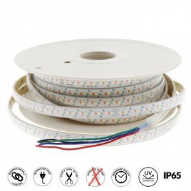 Striscia Led BERGAMO 220V SMD 2835 13W/mt RGB Multicolor IP65 Al Metro