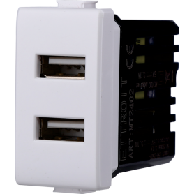 Presa Doppia USB Type-A 5Vdc 2.1A Compatibile Bticino Matix Ettroit