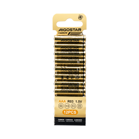 Batterie Aigostar AAA Ministilo Zinco Carbone 1.5V Confezione da 12 Pile