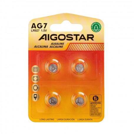 Batteria a Bottone AG7 LR927 1.5V 4 PZ Aigostar