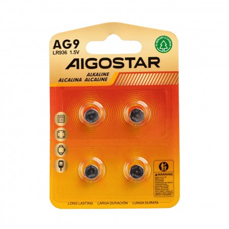 Batteria a Bottone AG9 LR936 1.5V 4 PZ Aigostar