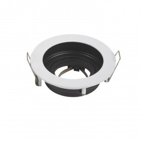 Portafaretto Ghiera Orientabile da incasso 10cm GU10 / MR16 Cornice Tonda Bianca