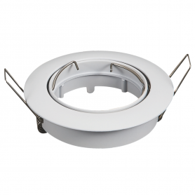 Portafaretto Ghiera Orientabile da incasso 8,2cm GU10 / MR16 Cornice Tonda Bianca